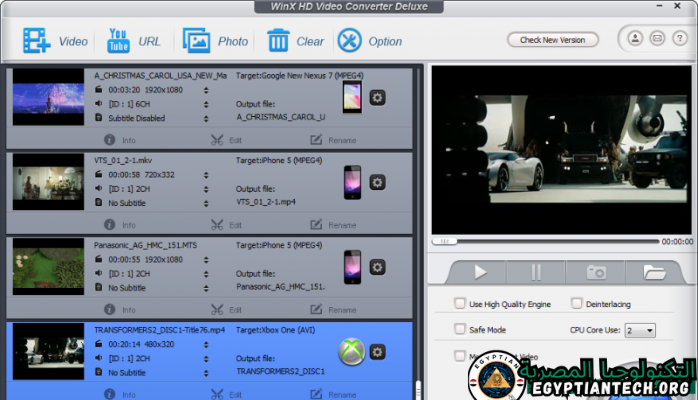 برنامج WinX HD Video Converter Deluxe